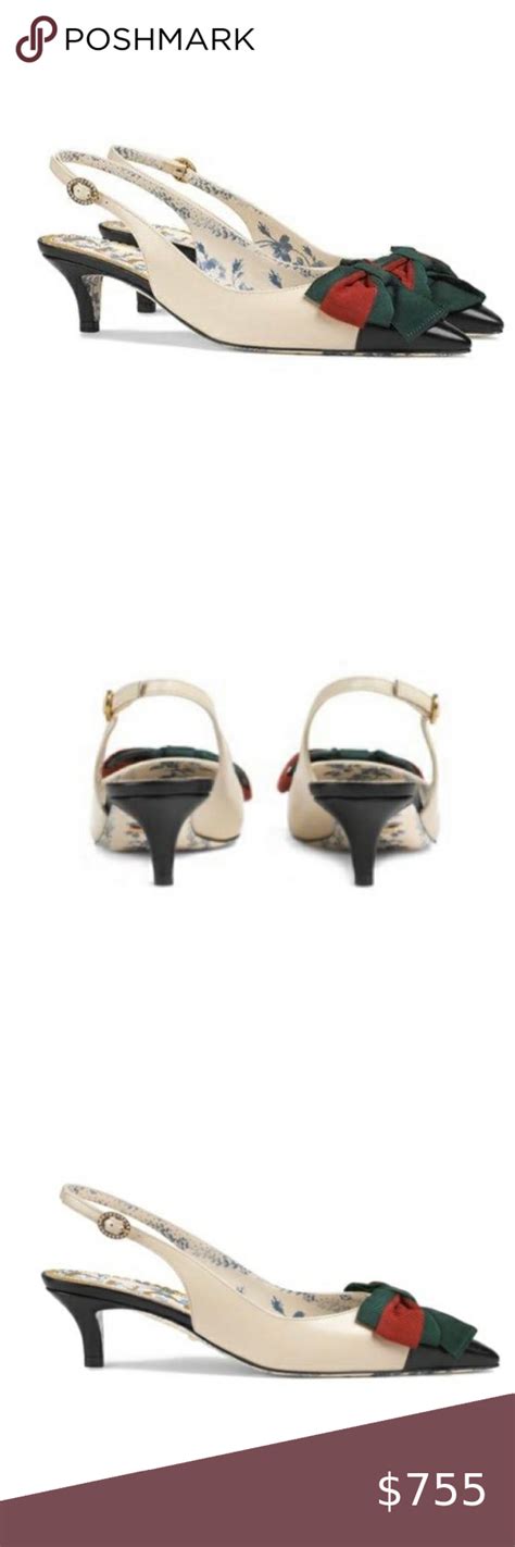 gucci heels kitten|Gucci slingback heels.